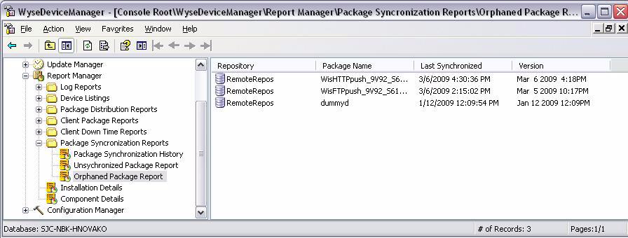 76 Chapter 6 Orphaned Package Reports Orphaned Package reports display the details of WDM packages that still remain in the Remote Repository while the related WDM packages have been deleted in the