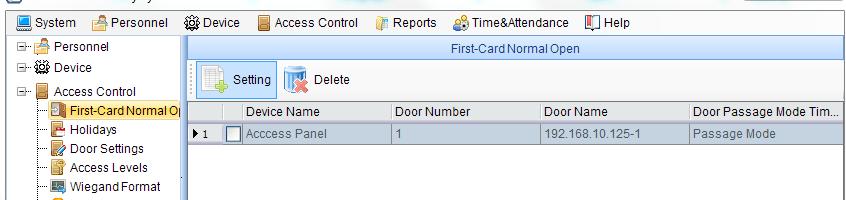 8 First-Card Normal Open The First Card Normal Open feature will keep a door unlocked during a specified time zone when triggered