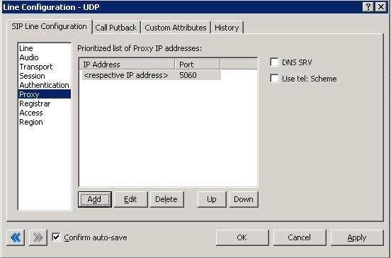 2.1.6 Proxy Menu Figure 6: Proxy Menu Line Configuration Page 2.1.6.1 Prioritized list of Proxy IP addresses This box is somewhat of a misnomer in the case of some SIP Carriers.