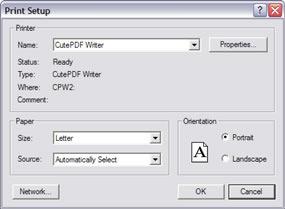 A standard print window will pop up for you to review your print settings.