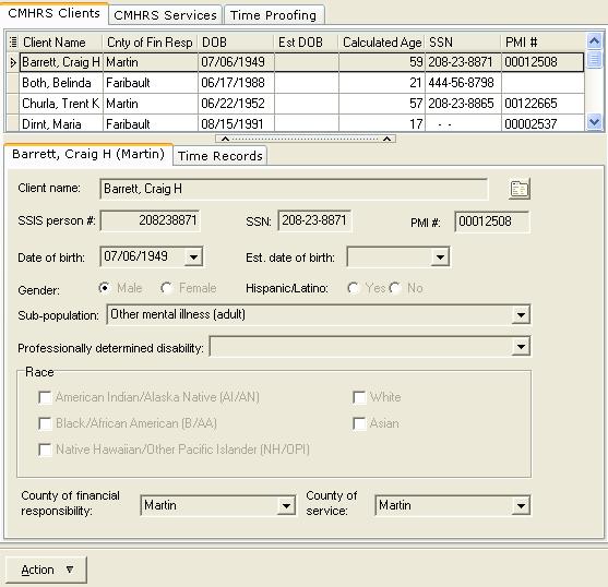 CMHRS Clients Tab CMHRS Clients are created when a CMHRS Report is generated. One record is created for each client receiving a Reportable Service during the Reporting Period.