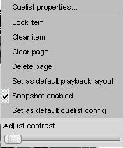 Playback popup menu Using the console hardware Overridden Red Flashing Red Flashing Playback popup menu You can make changes to Cuelists Pages and other components using the Playback context menu.