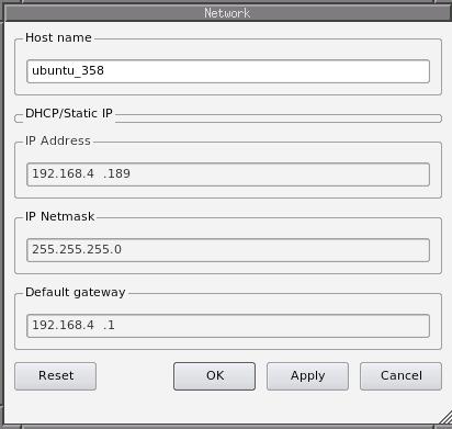 Appendix 4 tracking backup Setting up 2. Click the Network button. Vista opens the Network window: This field Hostname IP Address IP Netmask Default gateway Indicates the consoles network name.