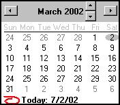 3. Click the arrow in the Oldest Trx Date to Retain text box to select a date from a calendar. An example of the calendar is shown in Figure 2-62: Figure 2-62 Calendar 4.