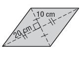 A trapezoid has base lengths of 6 and 15 centimeters with an area of