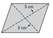 One diagonal of a rhombus is twice as long as the other diagonal.