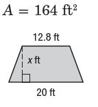 7. 8. A trapezoid has a height of 24 meters, a base of 4 meters, and an area of 264 square meters. What is the length of the other base? 9. 10. 11. A rhombus has sides of length 10 m.