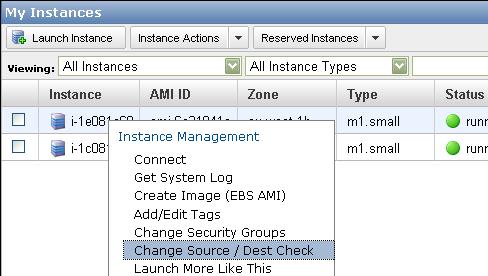 Required NAT Instance Setup Required NAT Instance Setup For your running NAT instance to perform its role in your VPC, you must do the following: Disable the SrcDestCheck attribute on the instance