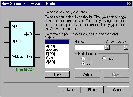2. To add a multi-bit terminal while in the wizard, type in the name of the terminal and select whether it is an input or output terminal.