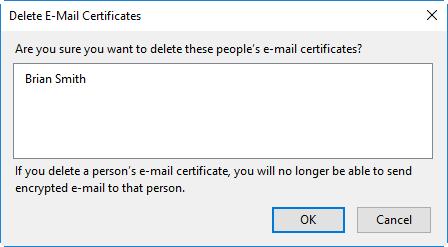 The dialog enables you to: View the certificate details Import other person's certificate from your local storage to your browser Export a certificate Delete expired or revoked certificates View the