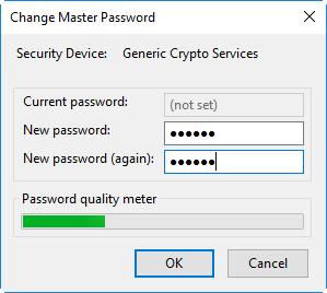 Note: You need to enter the Master Password for the browser to fetch the certificates and passwords. If you haven't set a Master Password please see the instructions on 'To set or change Password'.