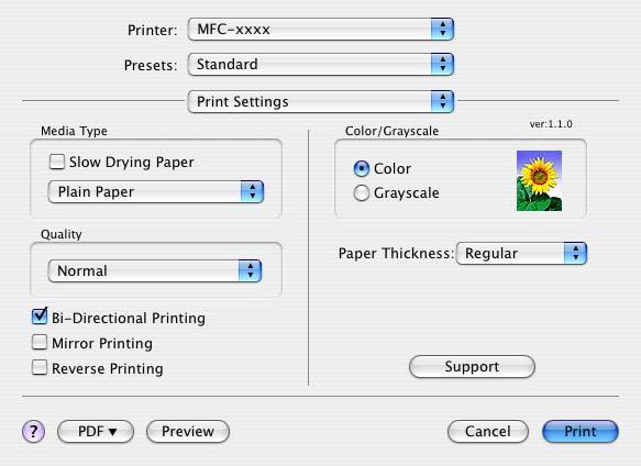 Printing and Faxing Choosing printing options 9 To control special printing features, choose Print Settings in the Print dialog box.
