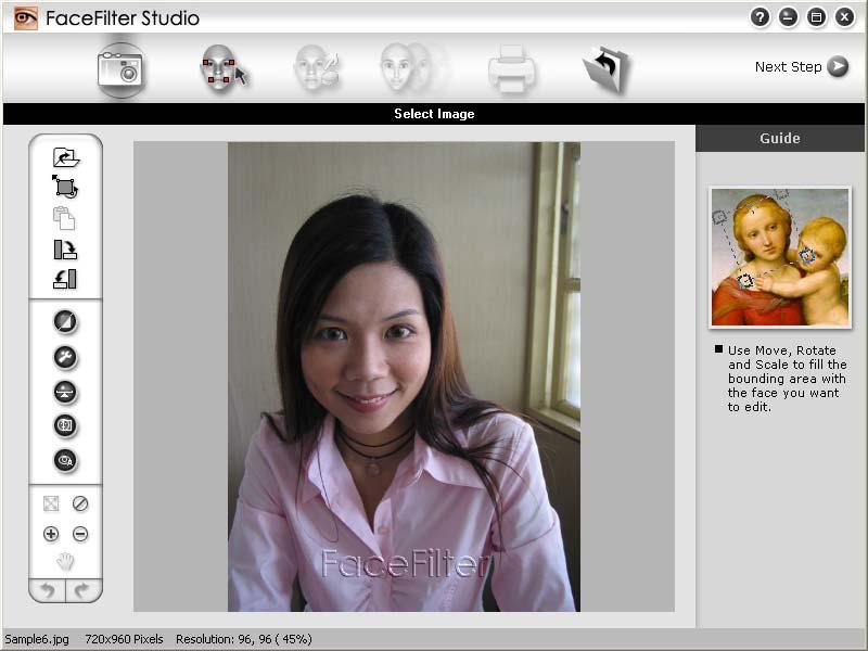 Printing e After you click the check mark in step d, FaceFilter Studio will start with limited functionality.