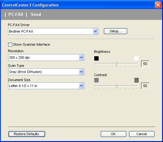ControlCenter3 PC-FAX (MFC models only) 3 The PC-FAX option lets you send and receive faxes. You can also configure the address book and change some general machine settings.