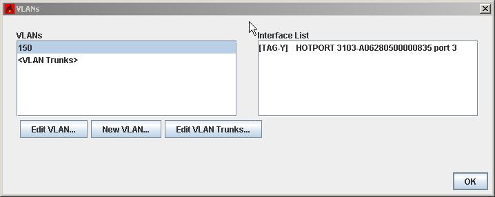Select the port where the VLAN is configured and click Add with tags or Add without tags.