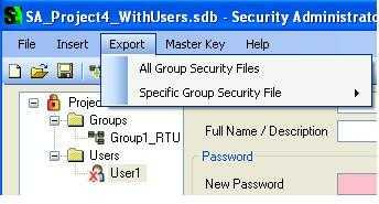 From the Export menu, select All Group Security Files.