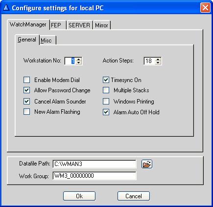Configuration settings 12 Once you have logged on, you can access this option to configure this workstation. 8.3.