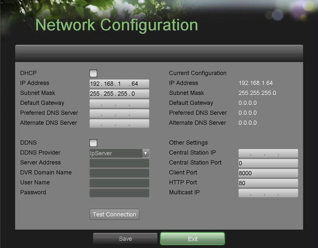 Configuring Network Settings Network settings must be configured before you re able to use your DVR over the network. To configure network settings: 1.