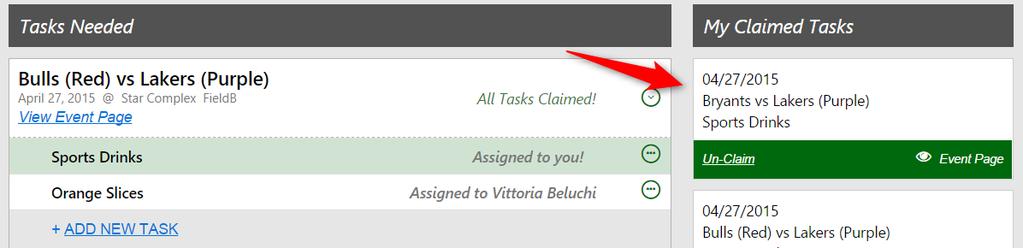 Your claimed tasks will show in the column to the right.
