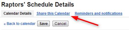 Click the downward facing arrow to right of the Calendar name and then click Calendar settings. 1.
