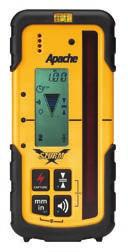 CONSTRUCTION LASERS AND DETECTORS Storm Laserometer Receiver Highly-visable LED lights show red for off-grade and green for on-grade `Features a digital readout of elevation which provides a numeric