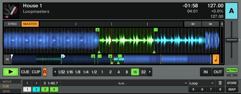 In TRAKTOR, its waveform and info appear on Deck A: The LOAD button on the right Deck of your S4 would have loaded the track on to Deck B in TRAKTOR.