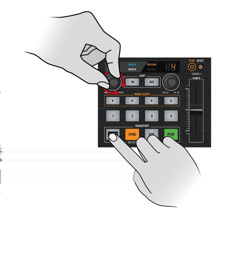 Using the S4 with TRAKTOR DJ Using FX Holding SHIFT + turning the MOVE encoder to adjust TRAKTOR DJ's viewing scale.