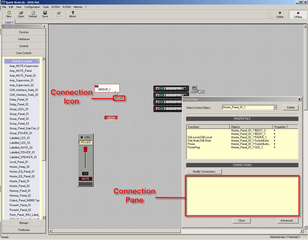 Once the Connections have been made, you can test the User Control to verify proper Connections and desired functionality.