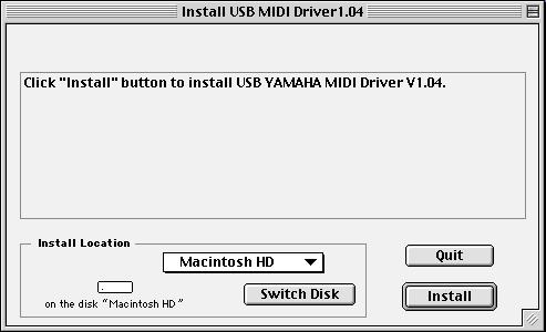 USB MIDI Driver 13 USB MIDI Driver If you are connecting the DM2000/02R96 to a USB port on your computer, you ll need to install the Yamaha USB driver.