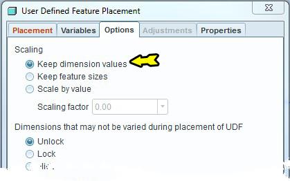 4. Next, the UDF feature placement dialog box will appear.