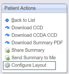 Configure Layout The Configure Layout dialog on which you can select and arrange the
