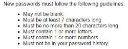 Users will then be prompted to change their password, following the guidelines provided in Figure 1.