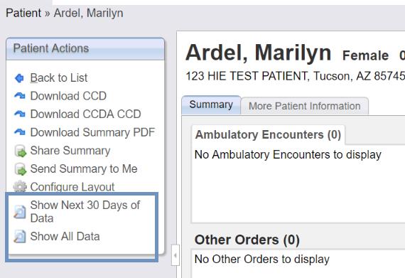 You can view clinical messages and download files that pertain to the patient whose data you are viewing. Figure 3.