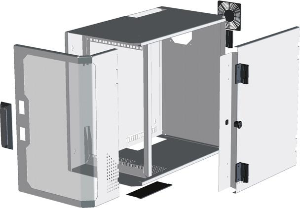 9" wall-mounting enclosure Technical information D H E Application: space-saving, wall-mounting enclosure for network cabling w W F