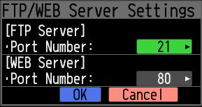 (5)-4 FTP/WEB server settings Set the FTP server/web server as this device.