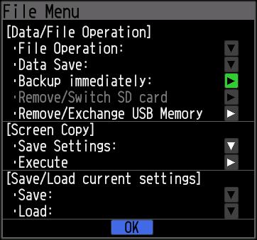 x GB x GB Lock Lock CHAPTER 3 Settings and Measurement (7)-4 Remove/replace SD card/usb memory The SD card/usb memory can be not swapped during data back up.