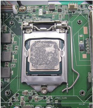 Put the CPU in the CPU socket and fasten the