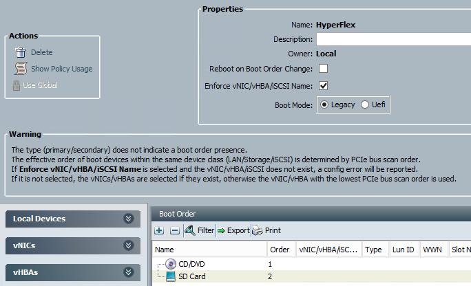 Design Elements BIOS Policies Cisco HX-Series servers have a set of pre-defined BIOS setting defaults defined in Cisco UCS Manager.