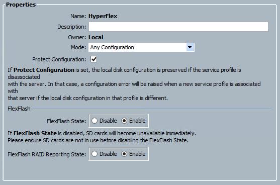 The following figure details the Local Disk Configuration Policy configured by the HyperFlex installer: Figure 41 Cisco UCS Local Disk Configuration Policy Maintenance Policies Cisco UCS Maintenance