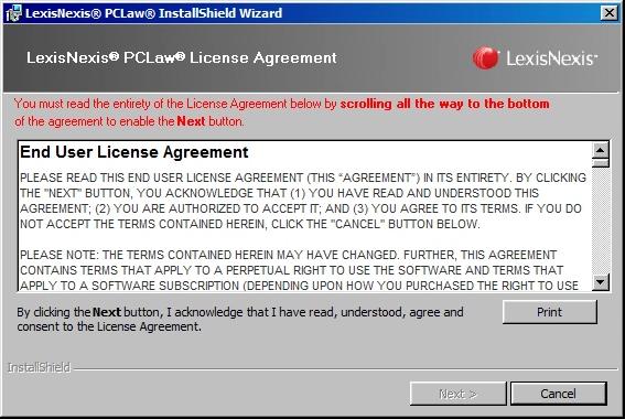 Install the PCLaw application 1. Run the PCLaw installer either from the Install folder on your network, or the download file from www.pclaw.com/techpage. 2.