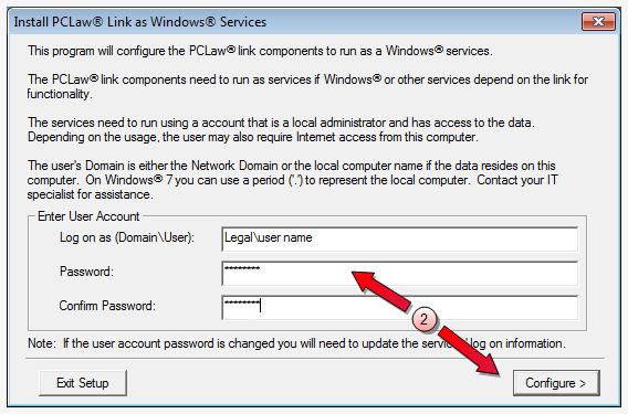 Install the PCLaw Link as a Windows Service To use PCLaw Mobility, you must run a utility provided with PCLaw that installs PCLaw link components as Windows Services.