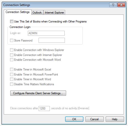 Select the Enable Advanced Securitycheckbox. Click OK. 4. Select Options > Connection Settingsfrom the main menu. The Connection Settings screen displays. 5.