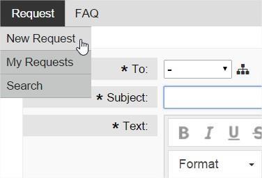 CREATE NEW REQUEST Step 1: Navigation: Request > New Request Figure 6: