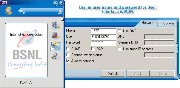 2.1.1.2 AT Dial-in for registering into network.