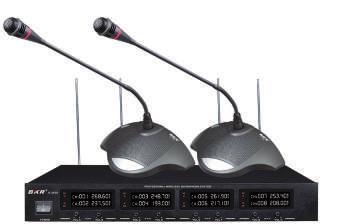 BKR K-3038 Conference System Wireless conference system with 8 microphone consoles.
