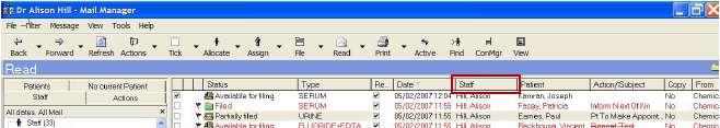 Mail Manager Filter menu with All dates and All Mail highlighted Mail Manager screen