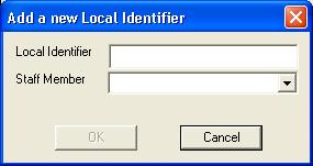 The Add a new Local Identifier screen is now