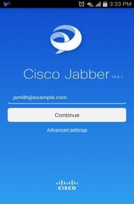 connect and configure» Jabber prompts