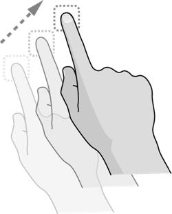 While dragging, do not release your finger until you have reached the target position.