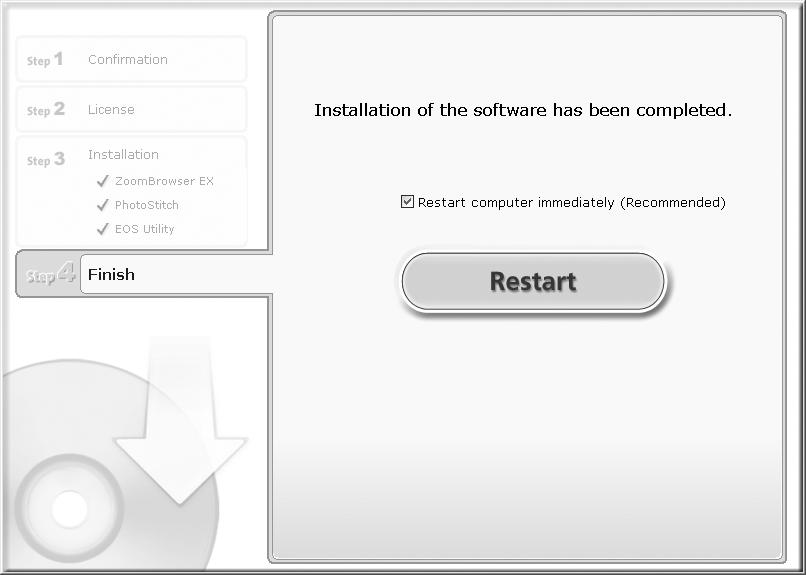Net Framework displays. Windows 8 When the installation is over, select [Restart computer immediately (Recommended)] and click [Restart].